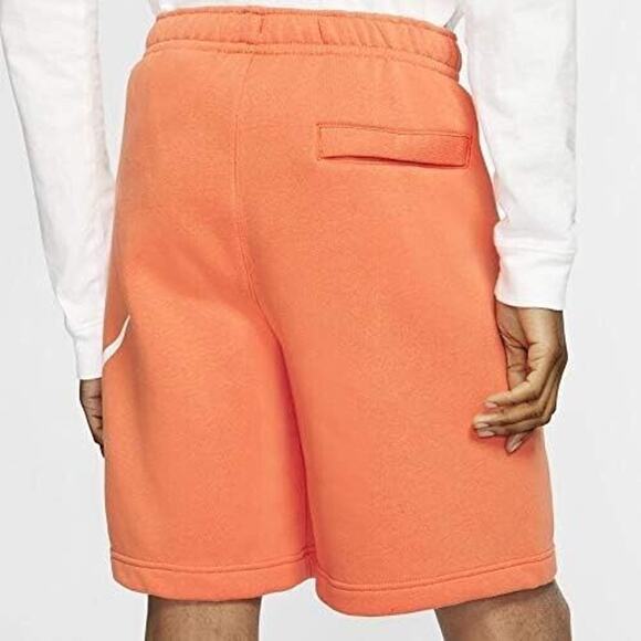 Nike Sportswear Club Short Mens M Orange Elasticated Drawstring Waist Bold Logo - Picture 13 of 15